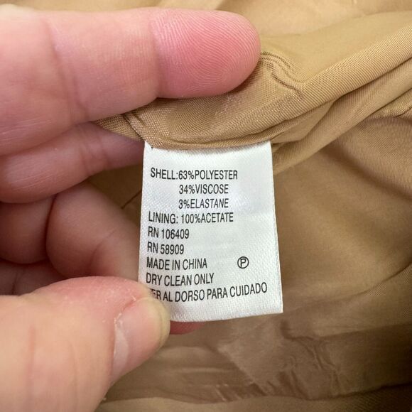 Antonio Melani Blazer Womens 2 Tan 2 Button Lined Pockets Stretch Career - Picture 6 of 10